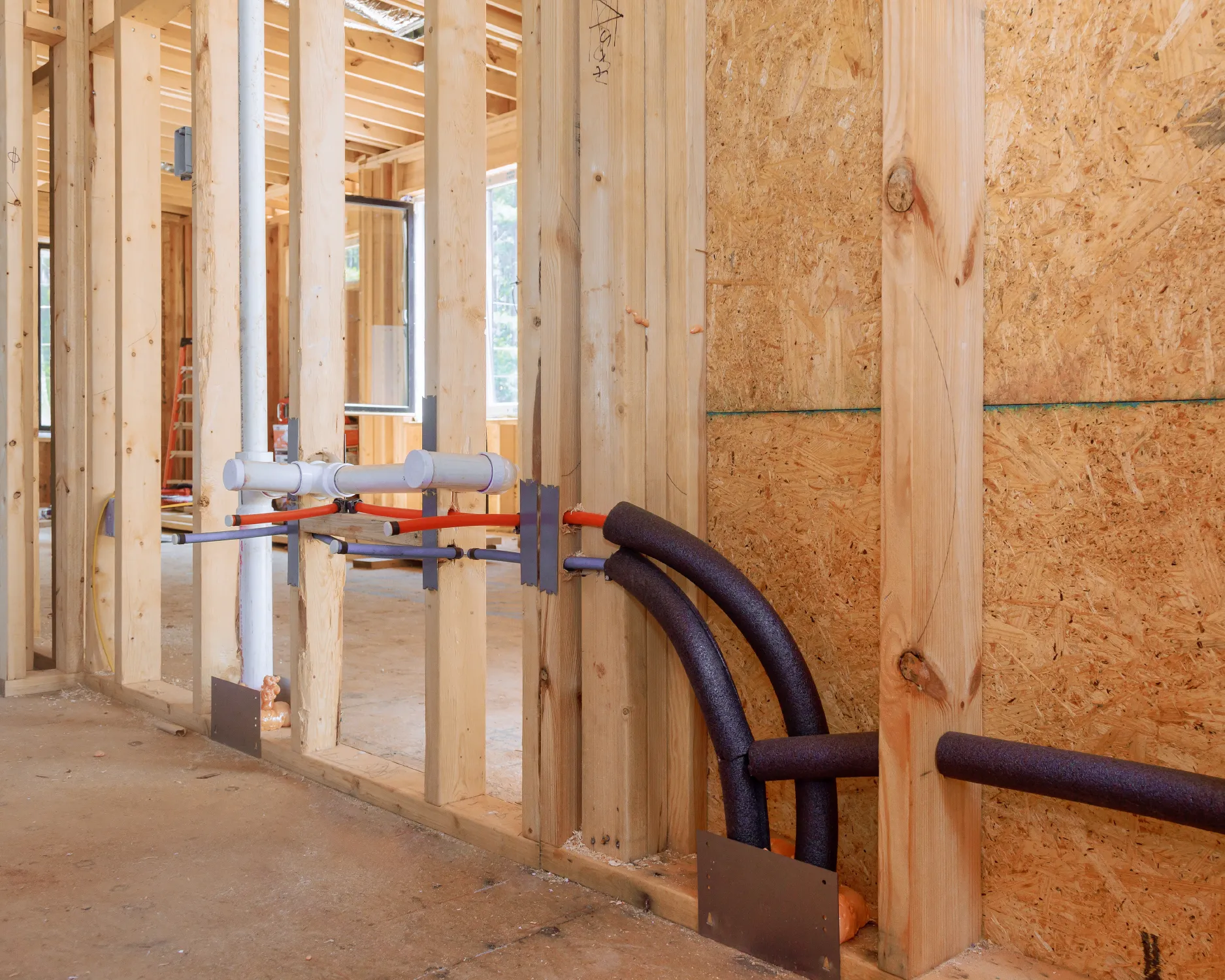 New construction plumbing installation