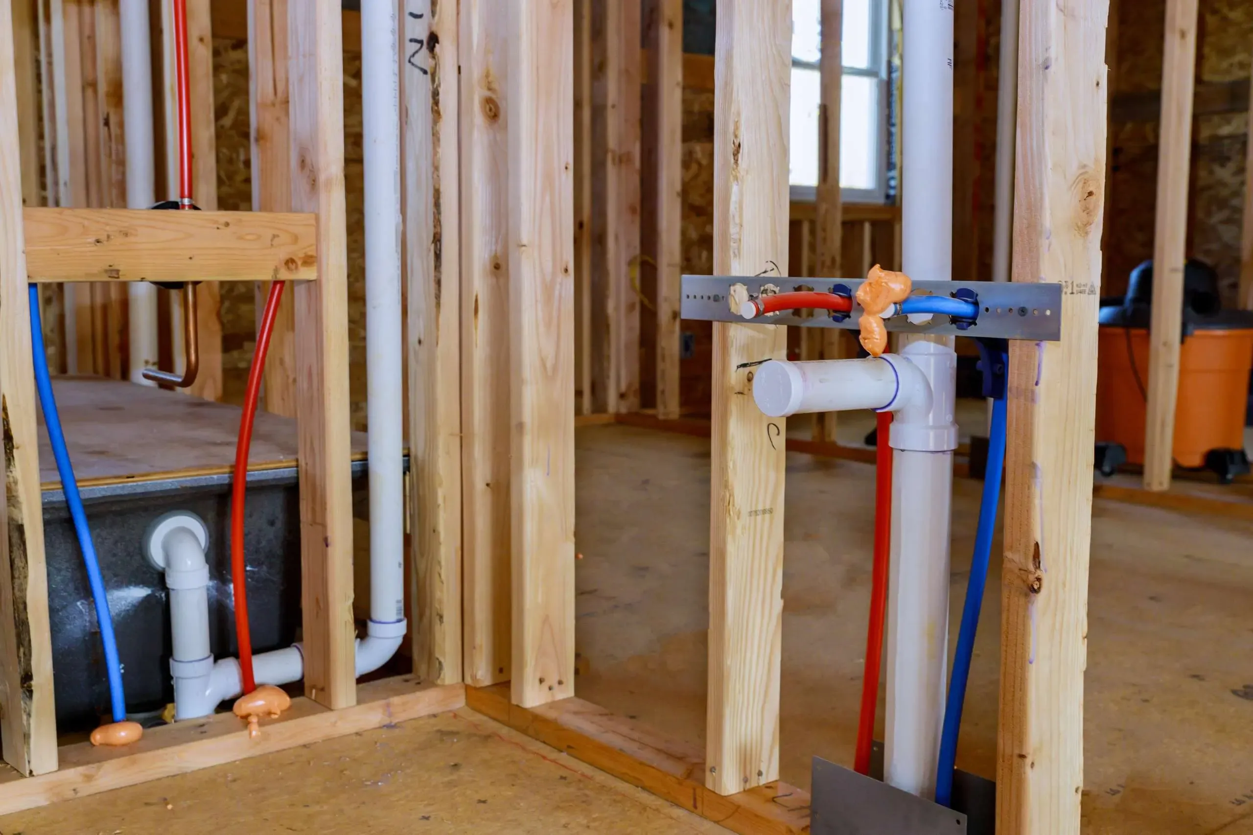 Full rough-in plumbing installation for a new build