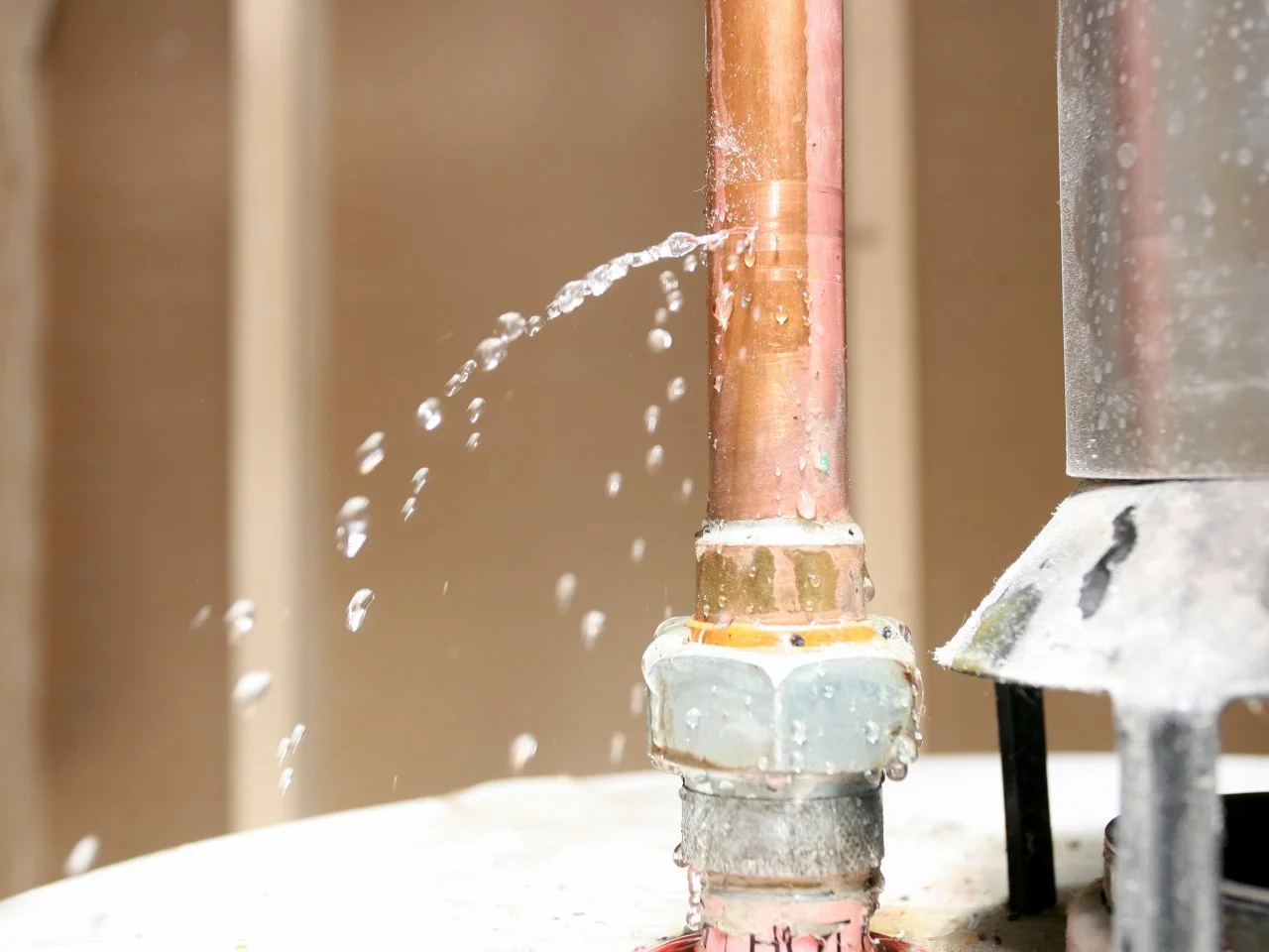Burst pipe repair following storm damage